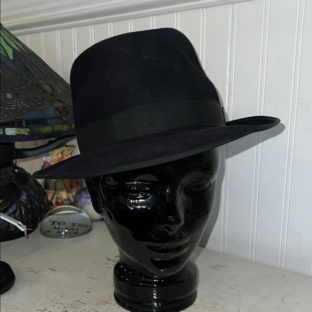 Vintage Beaver Black Fedora Hat size 7
